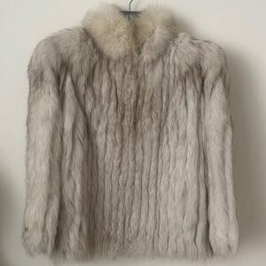 Elegant Cream Fur Fox Coat